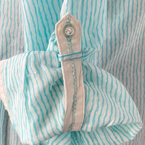 FDJ striped clear green and white long shirt Size 10 - Picture 12 of 13